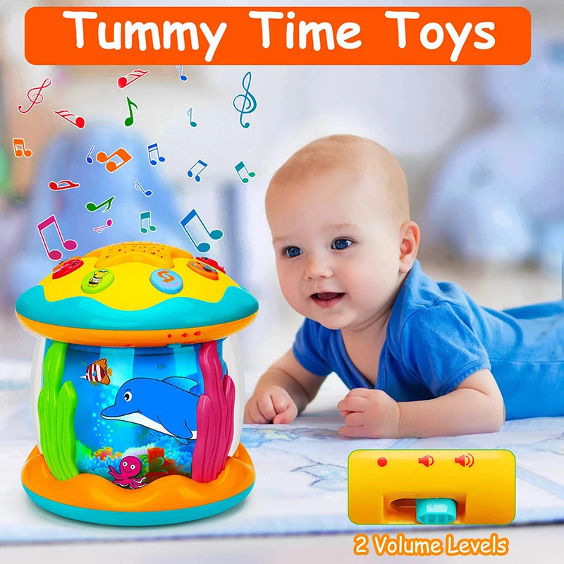 Jouets pour bébés de 1 à 3 ans, projecteur rotatif de lumière océanique, jouets musicaux Montessori, jouets sensoriels éducatifs précoces, cadeaux pour tout-petits