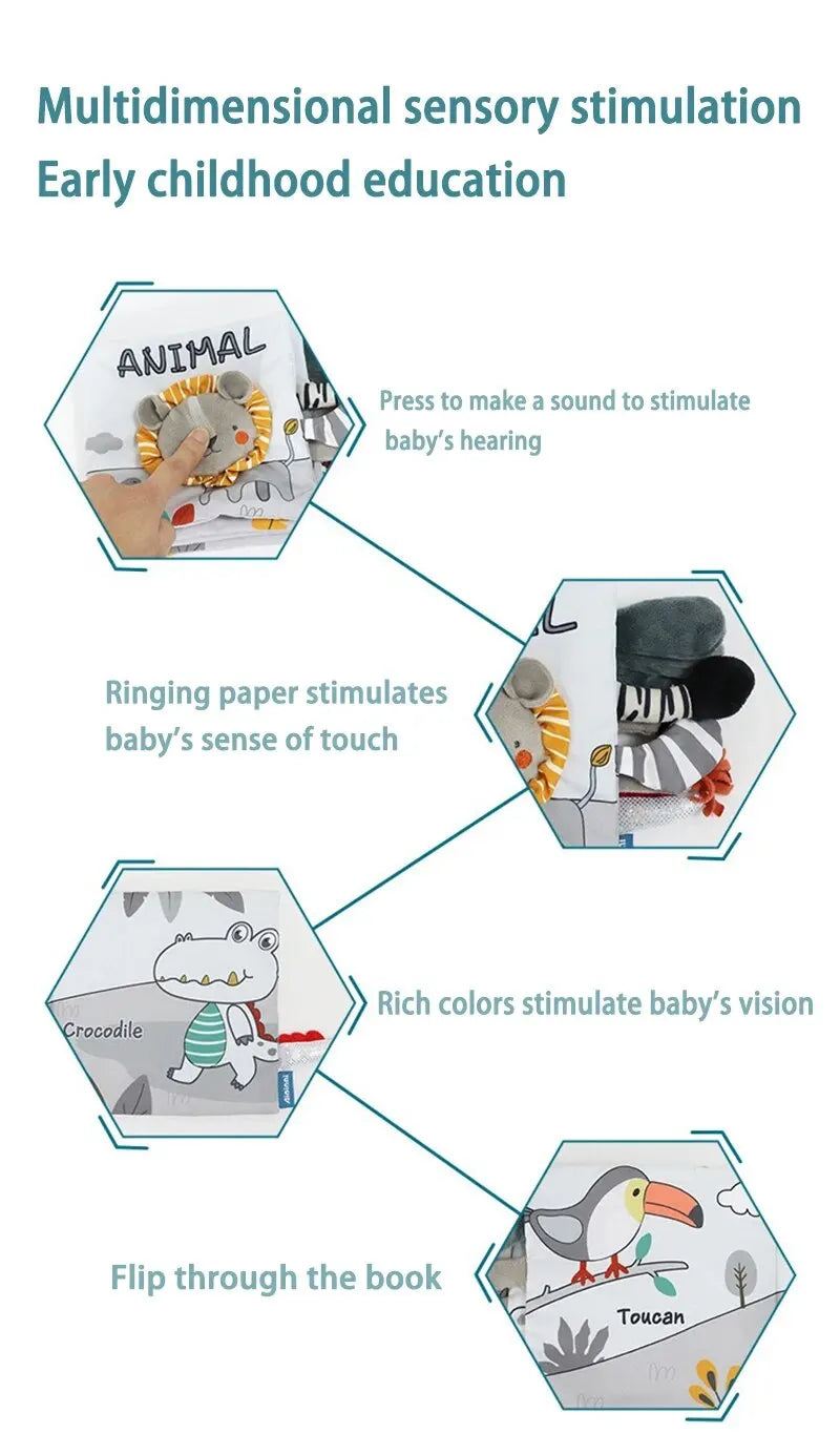 Jouets en peluche pour enfants, livre grill, éducation mentaires orielle tactile, développement de l'intelligence de niche précoce, garçons et filles