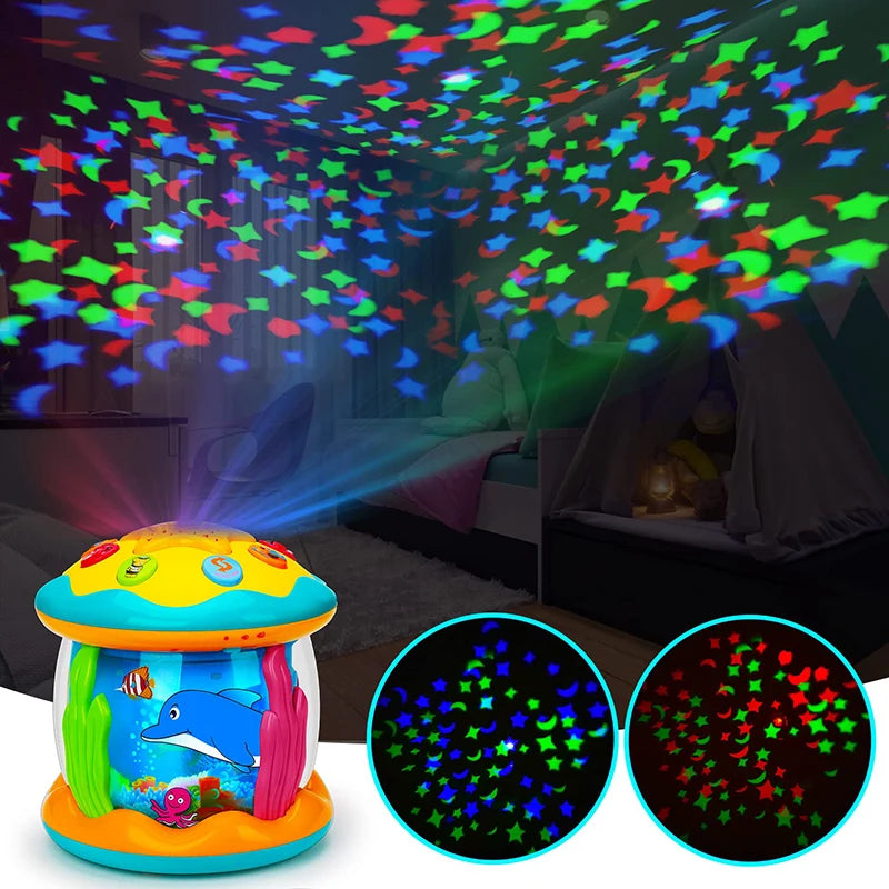 Jouets pour bébés de 1 à 3 ans, projecteur rotatif de lumière océanique, jouets musicaux Montessori, jouets sensoriels éducatifs précoces, cadeaux pour tout-petits