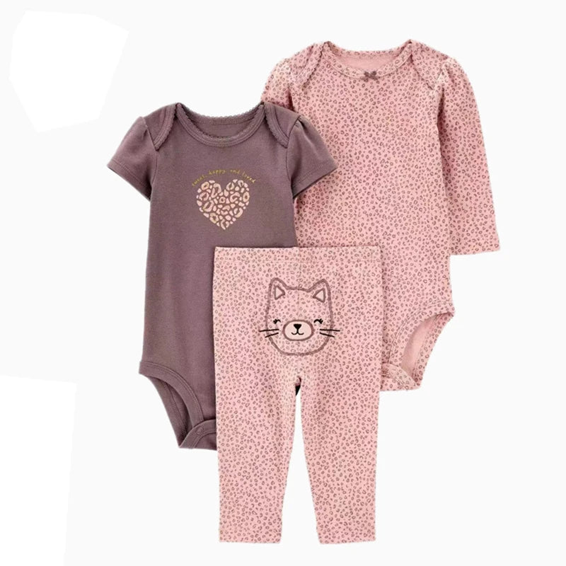 Vêtements d'automne et de printemps pour bébés filles, tenue pour nouveau-né, body en coton, pantalon supérieur et inférieur, ensemble de vêtements pour enfants en bas âge de 6 à 24 mois, 2025
