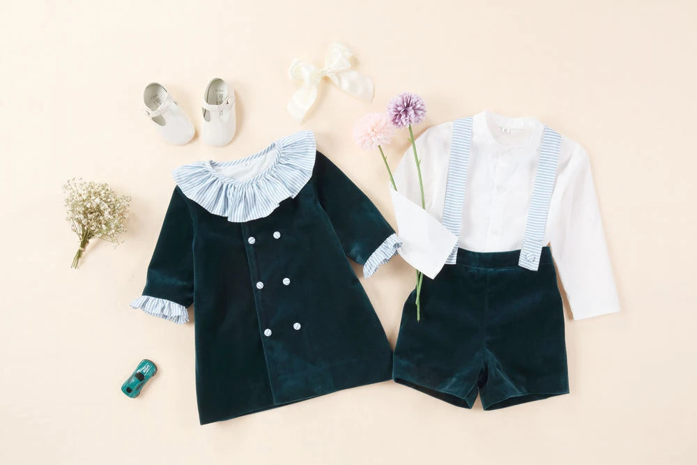 Ensemble de vêtements espagnols pour enfants, robes d'été pour garçons et filles, robe Boutique Vintage, vêtements pour bébés, costume d'anniversaire