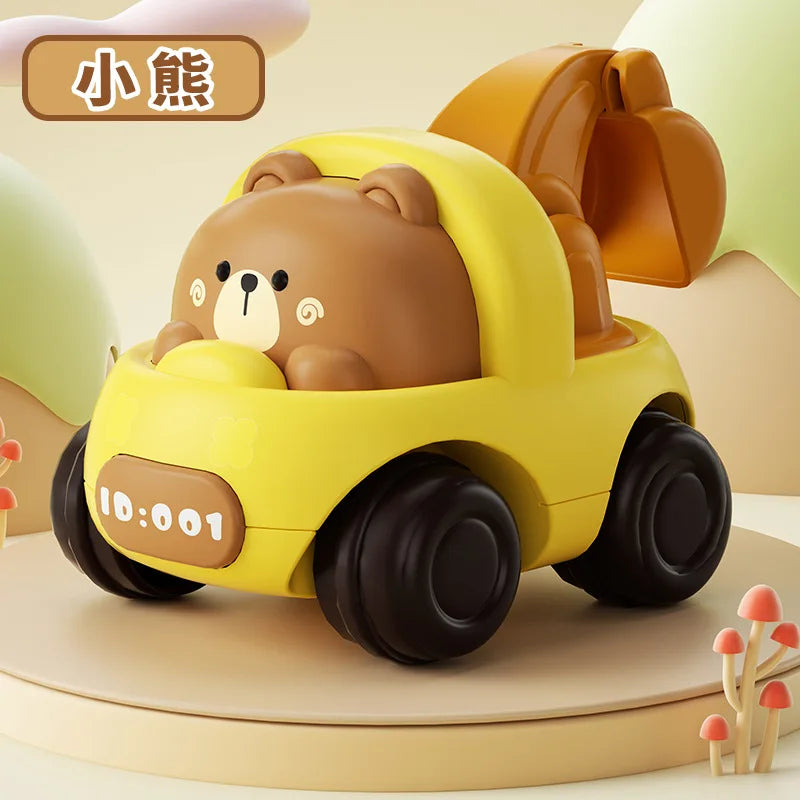 Jouets de voiture pour bébé de 6 à 12 mois, voiture à Friction pour nourrissons, véhicules à inertie en caoutchouc souple, hochet à main en rouleau, cadeau pour enfants