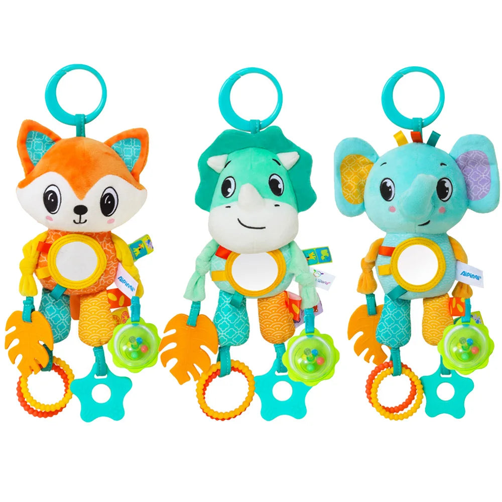 Jouets suspendus pour bébé, siège de voiture, poussette, berceau, gymnastique ou siège auto avec hochet de dentition et miroir du ventre, jouets sensoriels, cadeaux