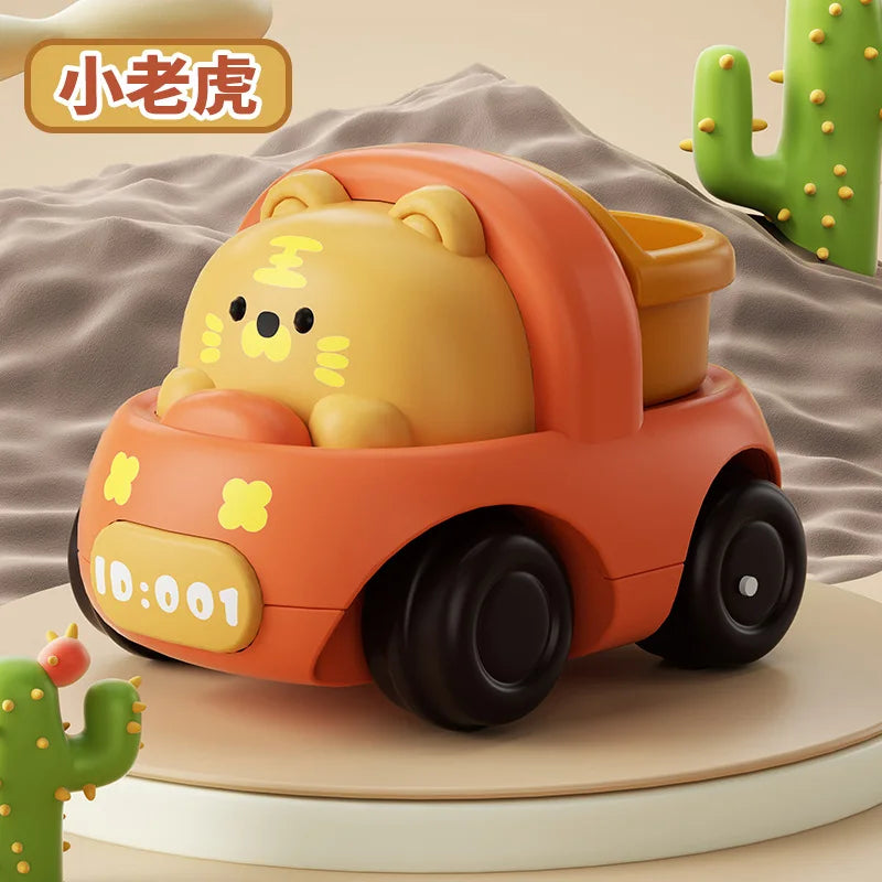 Jouets de voiture pour bébé de 6 à 12 mois, voiture à Friction pour nourrissons, véhicules à inertie en caoutchouc souple, hochet à main en rouleau, cadeau pour enfants