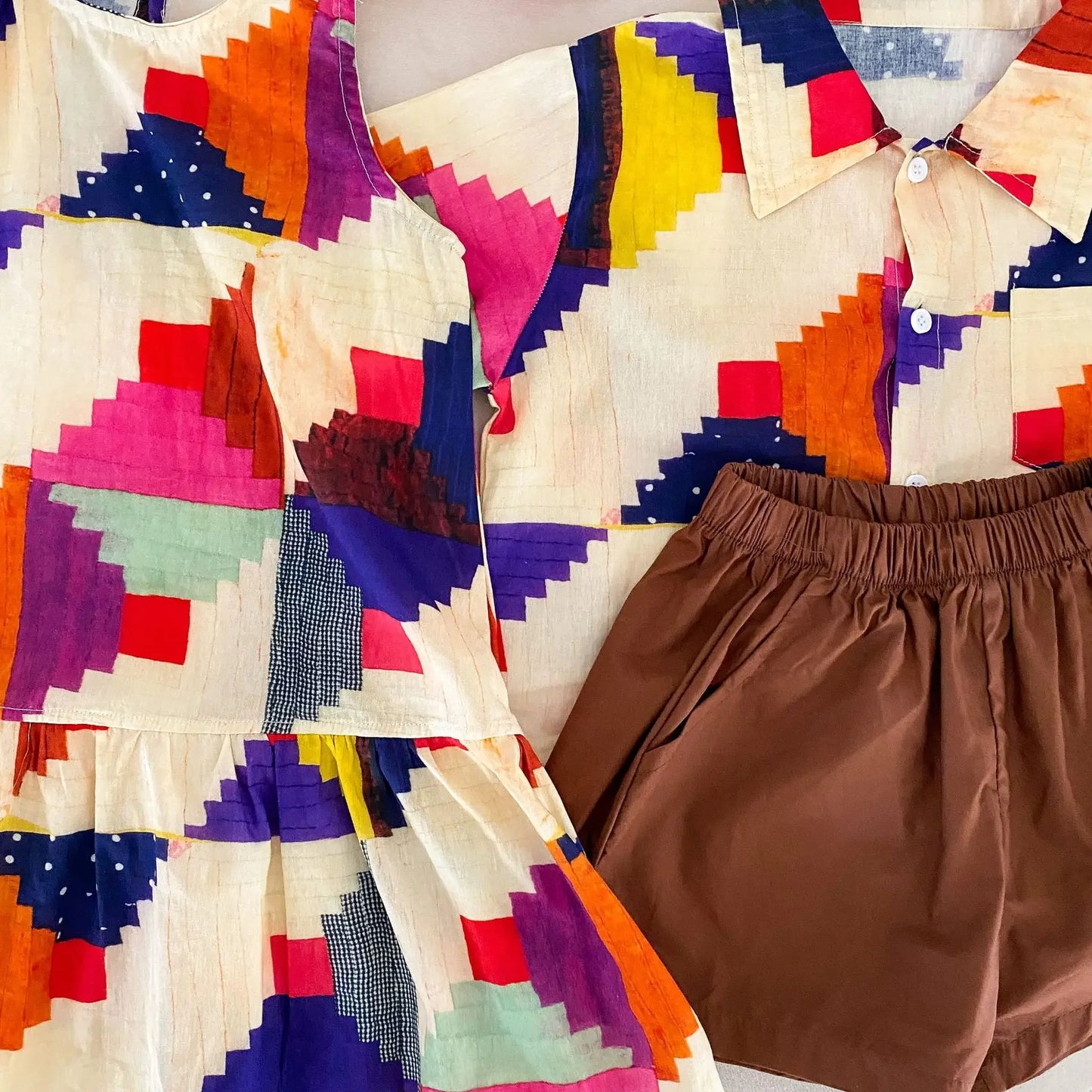 Vêtements d'été pour enfants, costume chemise pour garçon ou robe pour bébé fille, vêtements de vacances, vêtements pour frère et sœur, nouvelle collection 2025