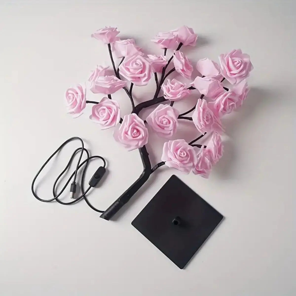 Lampe d'arbre à roses, lampe à fleurs pour décoration de mariage de la saint-valentin, Branches de bricolage, veilleuses, lampe féerique d'arbre pour décoration de chambre à coucher et de maison