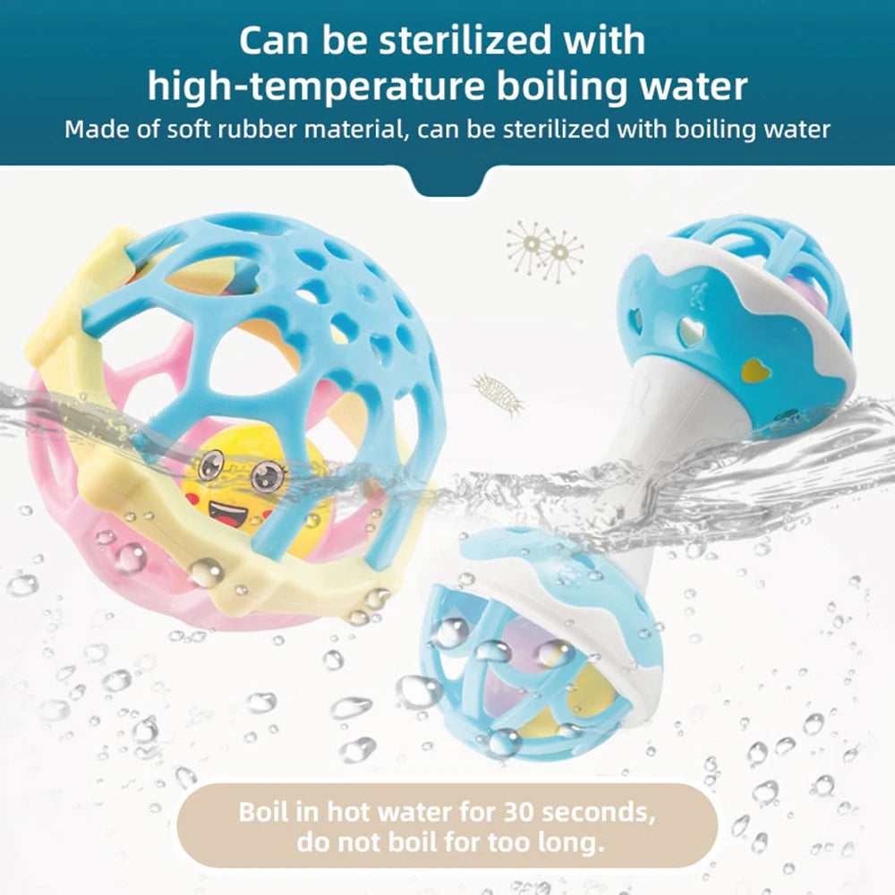 Jouets pour bébé, hochet pour bébé, motricité fine et jouet sensoriel, Convient aux nourrissons âgés de 3, 6, 9 et 12 mois