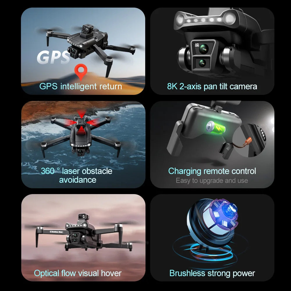 Drone Xiaomi Mijia V198 GPS 8K - Pliable Professionnel Évitement Obstacles