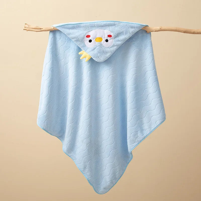 Peignoir Bébé à Capuche en Polaire Douce - Serviette de Bain Cartoon