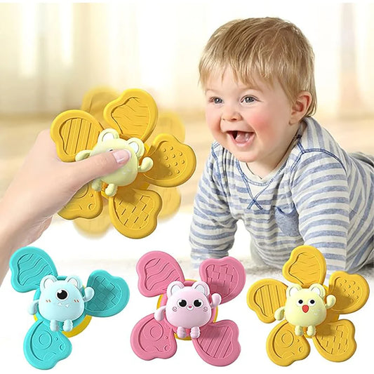 Jouets de bain pour bébé, ventouse de bain amusante, Spinner, hochets de dessin animé, jouets éducatifs, cadeaux de noël et d'anniversaire pour enfants