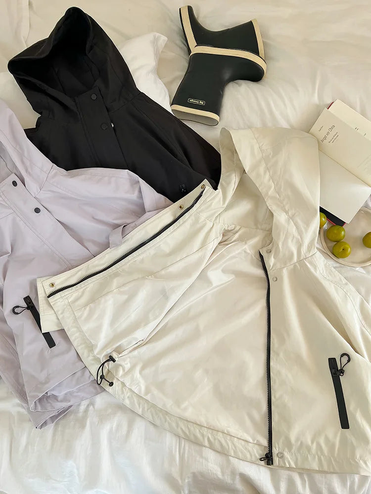 Veste d'extérieur imperméable et coupe-vent pour garçons et filles, manteau simple et décontracté, vêtements à la mode pour enfants, document solide