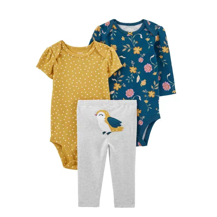 Vêtements d'automne et de printemps pour bébés filles, tenue pour nouveau-né, body en coton, pantalon supérieur et inférieur, ensemble de vêtements pour enfants en bas âge de 6 à 24 mois, 2025