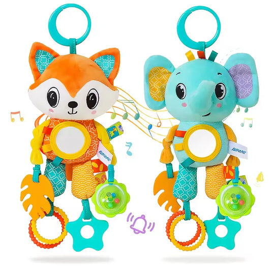 Jouets suspendus pour bébé, siège de voiture, poussette, berceau, gymnastique ou siège auto avec hochet de dentition et miroir du ventre, jouets sensoriels, cadeaux