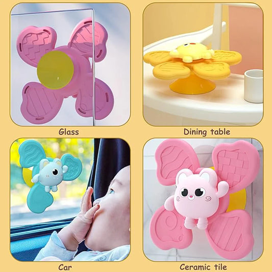Jouets de bain pour bébé, ventouse de bain amusante, Spinner, hochets de dessin animé, jouets éducatifs, cadeaux de noël et d'anniversaire pour enfants