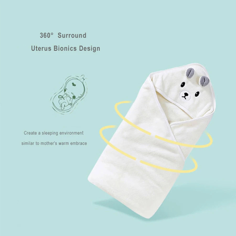 Peignoir Bébé à Capuche en Polaire Douce - Serviette de Bain Cartoon