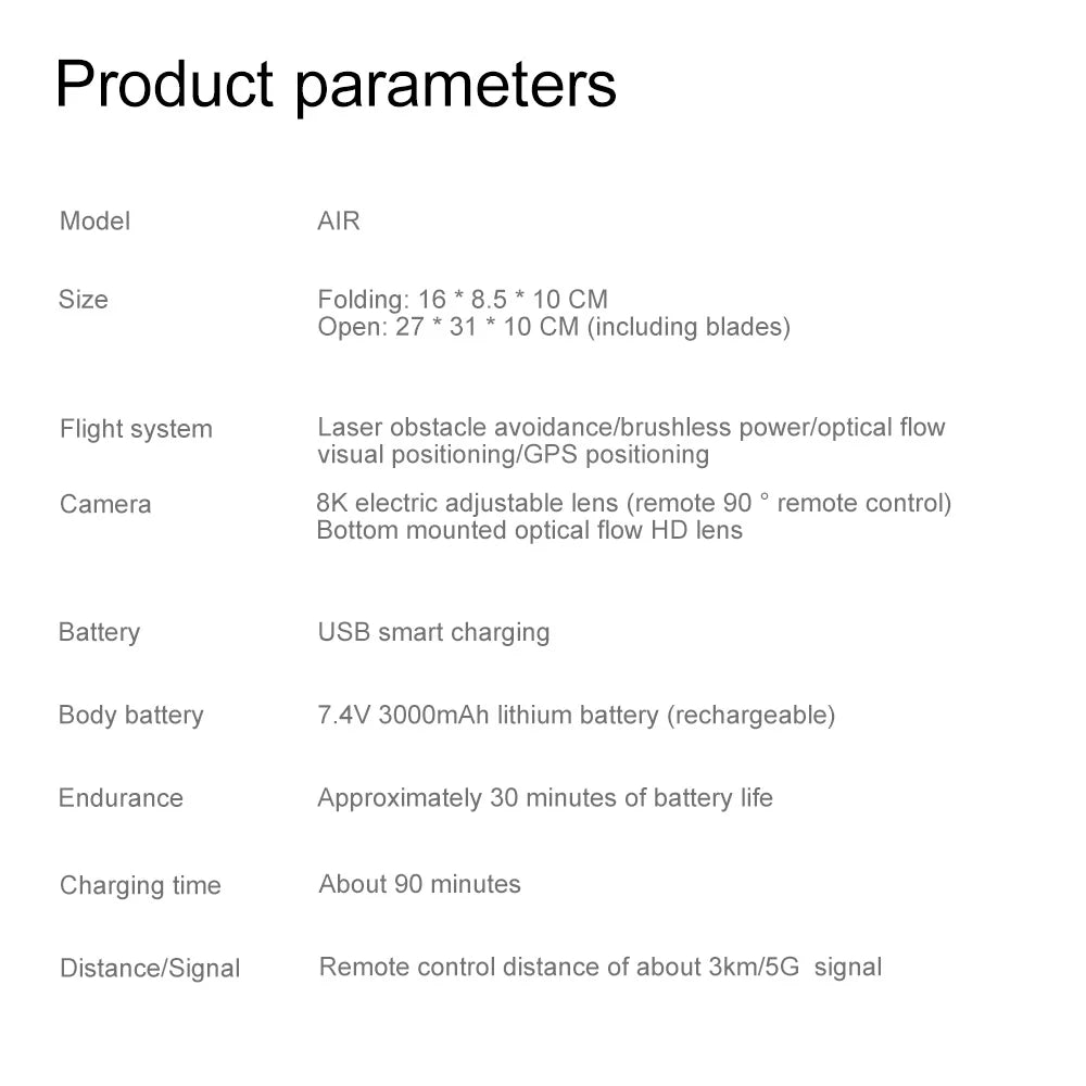 Drone Xiaomi Mijia V198 GPS 8K - Pliable Professionnel Évitement Obstacles