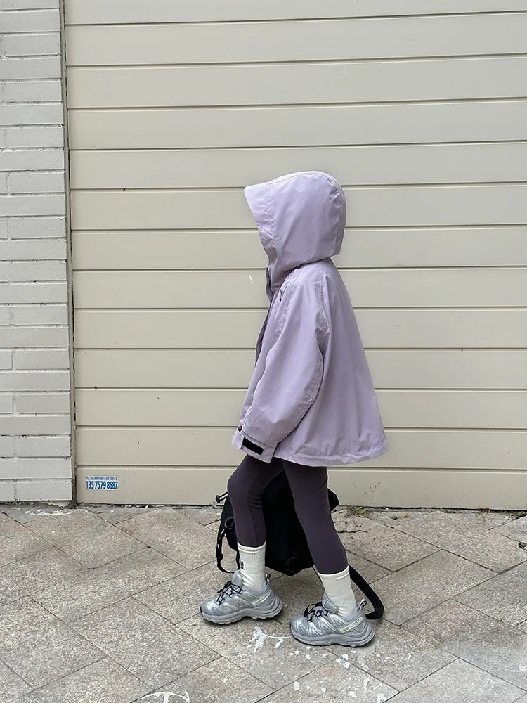 Veste d'extérieur imperméable et coupe-vent pour garçons et filles, manteau simple et décontracté, vêtements à la mode pour enfants, document solide