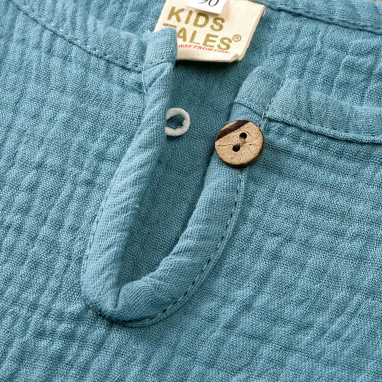 Vêtements d'été en coton et lin pour enfants de 2 à 7 ans, ensemble de couleur unie, haut à manches courtes, Short