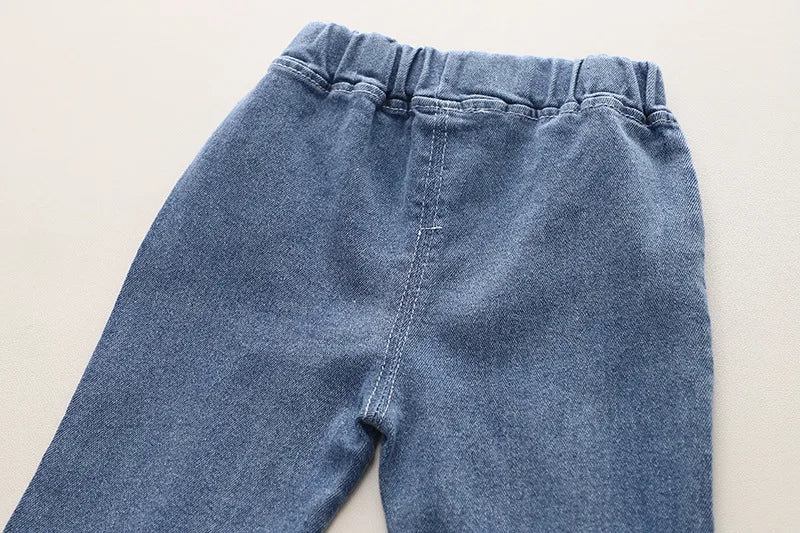 Ensembles de vêtements pour enfants pour filles, t-shirt, gilet à fleurs, jean avec nœud, vêtements de printemps et d'automne pour bébés, tenues pour nourrissons, survêtement pour enfants