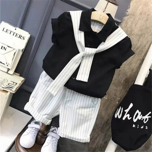 Ensemble de vêtements pour enfants, beau costume d'été pour petit garçon, chemises et Shorts à manches courtes, ensemble de 2 pièces, nouvelle collection
