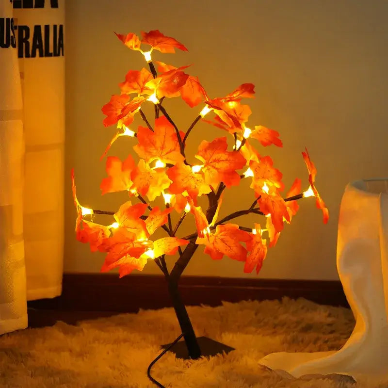 24 LED feuille d'érable fée lumière fleur arbre lampe de