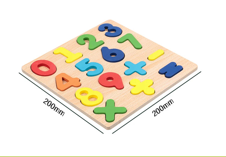 Puzzle Bois Éducatif Montessori - Chiffres Lettres Formes Géométriques