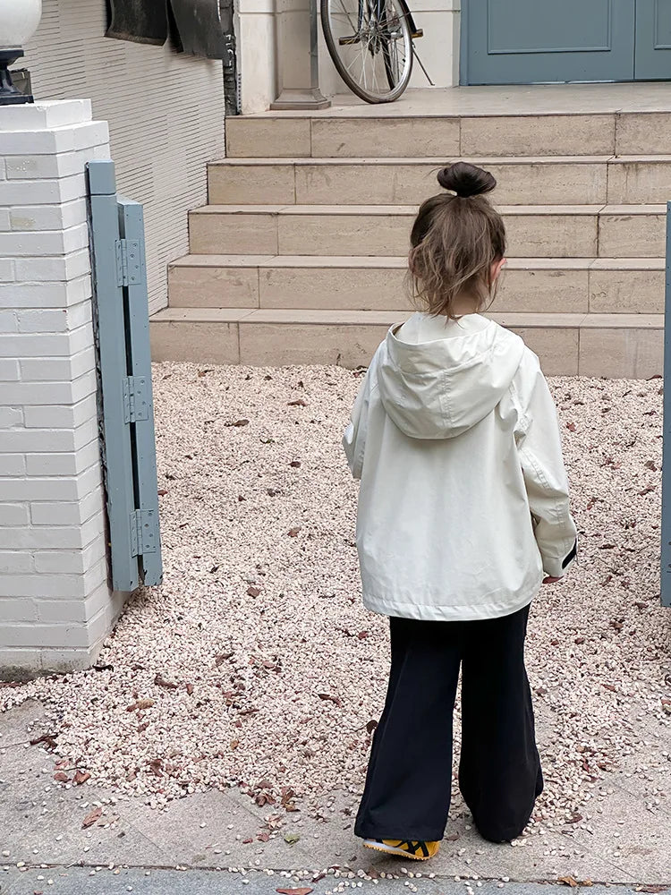 Veste d'extérieur imperméable et coupe-vent pour garçons et filles, manteau simple et décontracté, vêtements à la mode pour enfants, document solide